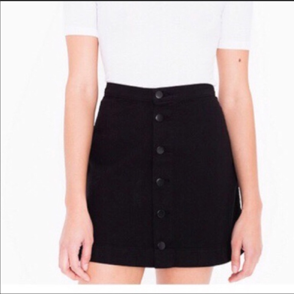 SOLD. AA black denim mini skirt - Picture 4 of 4